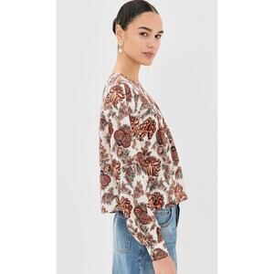 Ulla Johnson Esen Long Sleeve Blouse In Freesia In Brown size 2